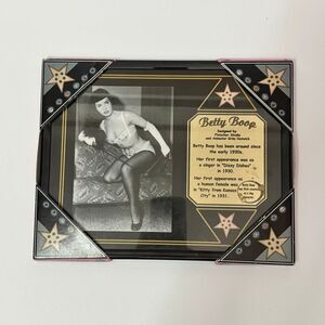 Bettie Page Picture With Betty Boop Commemorative Plaque Error Print Collectible